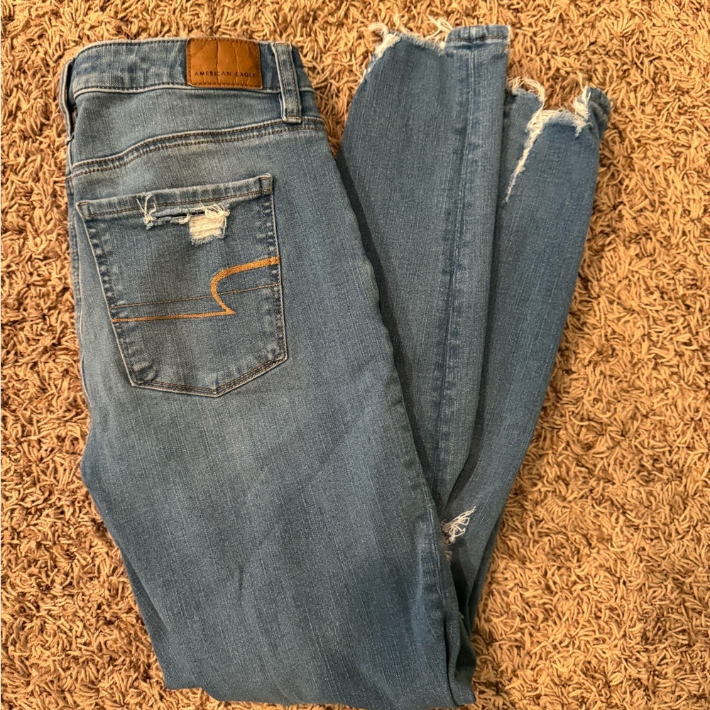 American Eagle Outfitters Blue Ankle Cropped Jeans